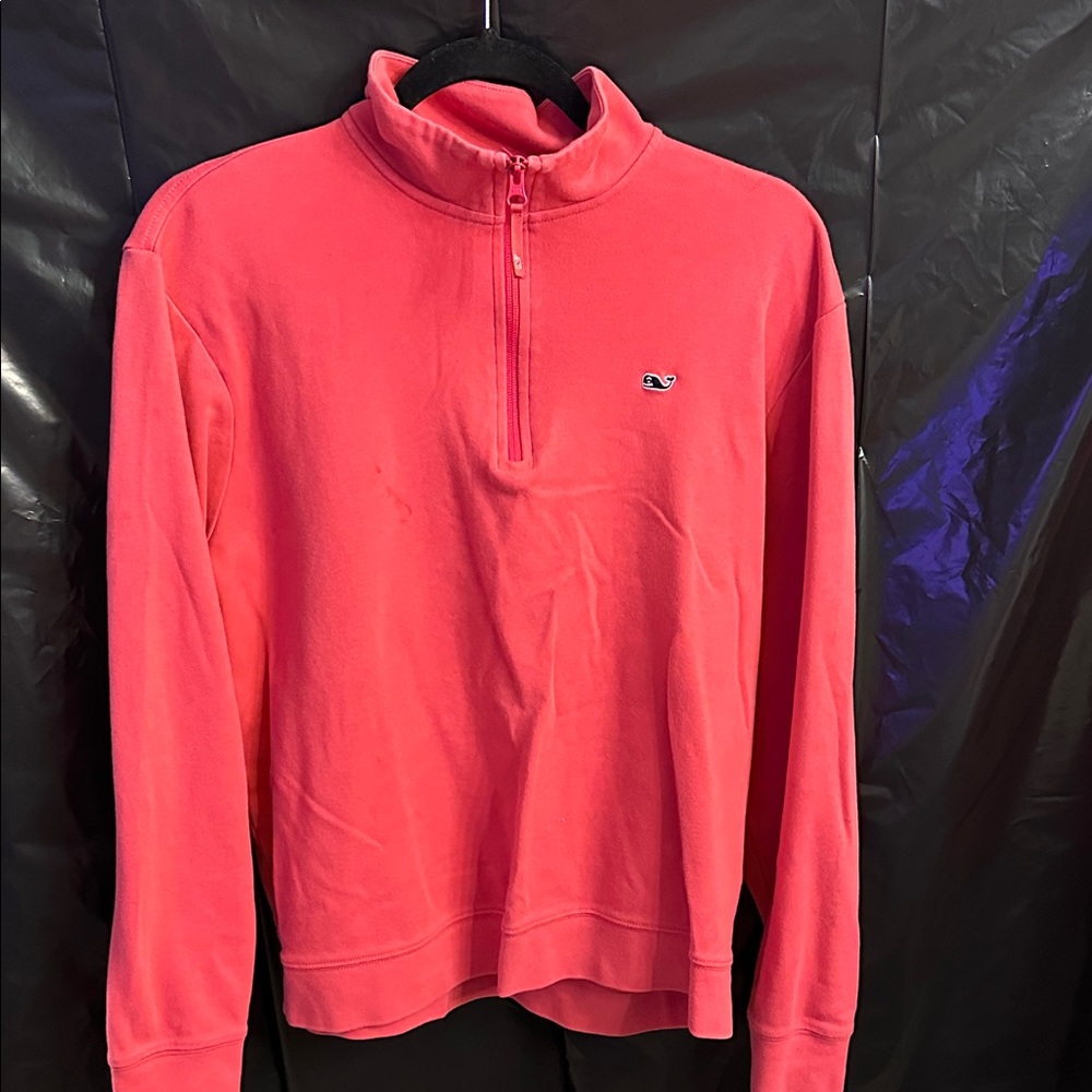 Vineyard Vines Men's Pink Zip-Up Sweater